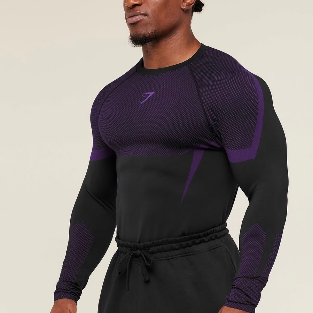 GS - Onyx 5.0 Seamless Long Sleeve T-Shirt - Black/Athletic Purple