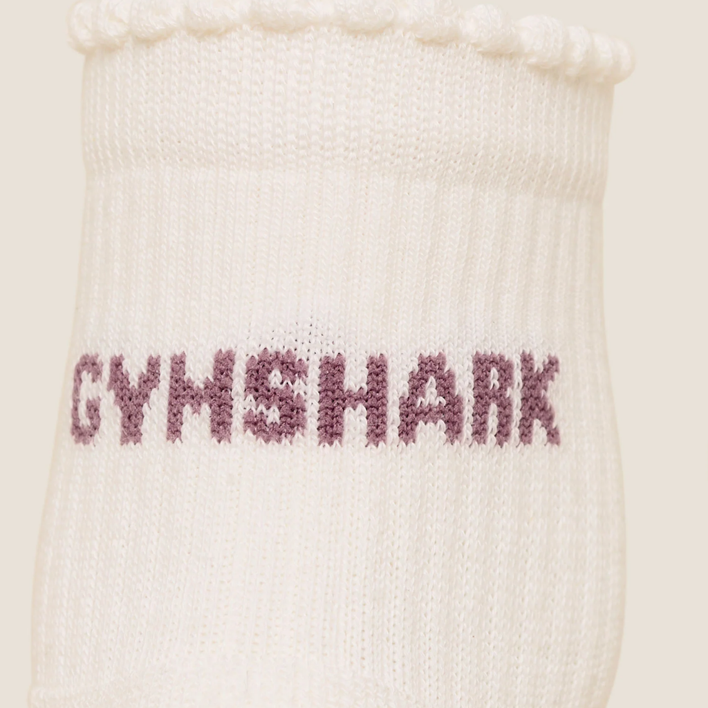 GS - Frill Pilates Midi Sock - Soft White / Calm Pink