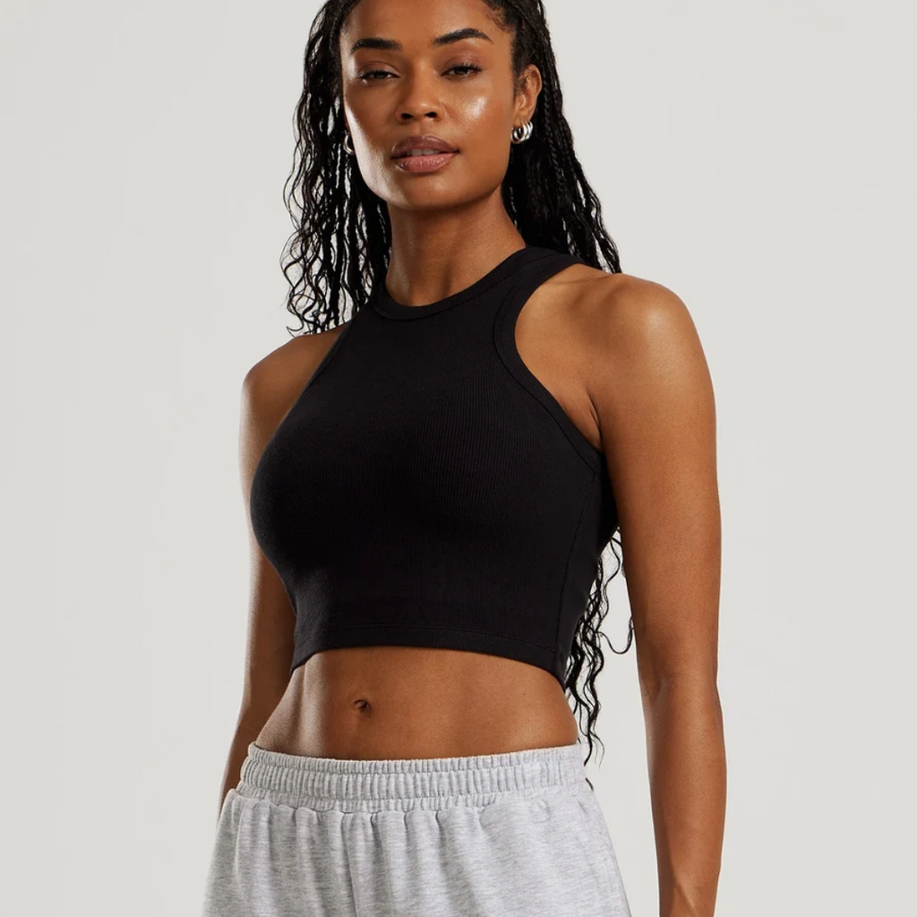 Women's Best - Comfort Ribbed Cropped Tank | Black