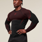 GS - Onyx 5.0 Seamless Long Sleeve T-Shirt - Black/Carmine Red