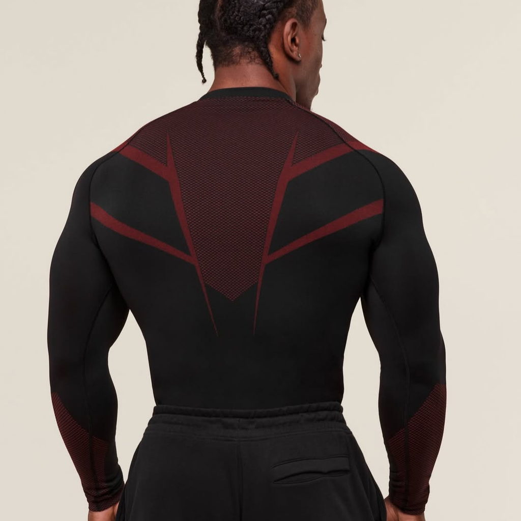 GS - Onyx 5.0 Seamless Long Sleeve T-Shirt - Black/Carmine Red
