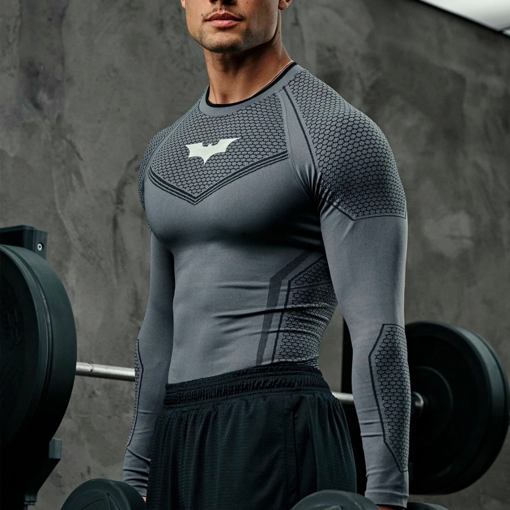 YoungLA - 8004 - Batman Compression Longsleeves - Dark Grey