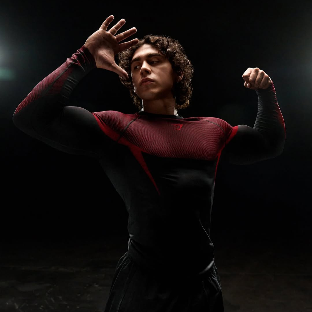 GS - Onyx 5.0 Seamless Long Sleeve T-Shirt - Black/Carmine Red