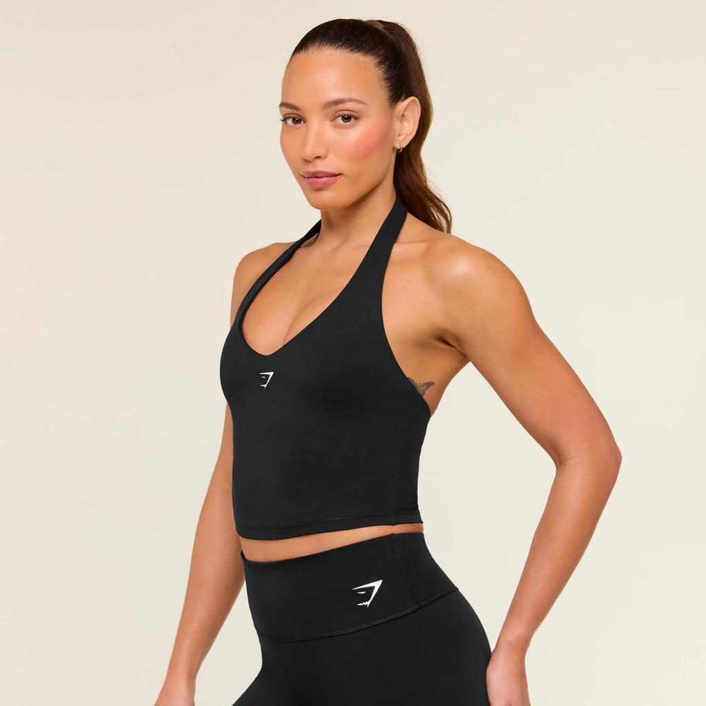 GS - Halter Neck Cami with Shelf - Black