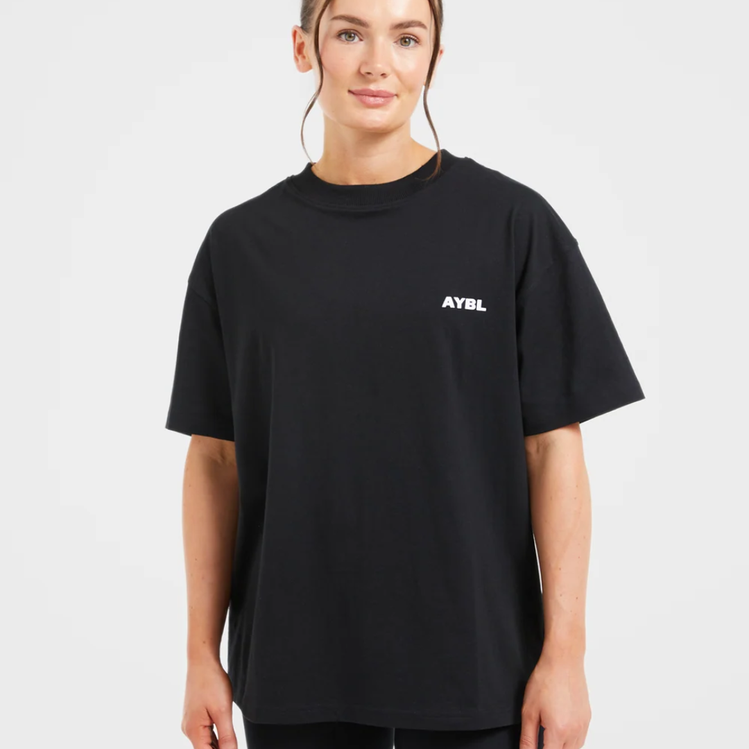 AYBL - AYBL Lift Italic Oversized T Shirt - Black