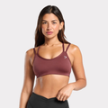 GS - Strap Feature Sports Bra - Burgundy Brown