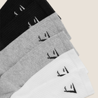 GS - Crew Socks 6pk - White/Light Grey Core Marl/Black
