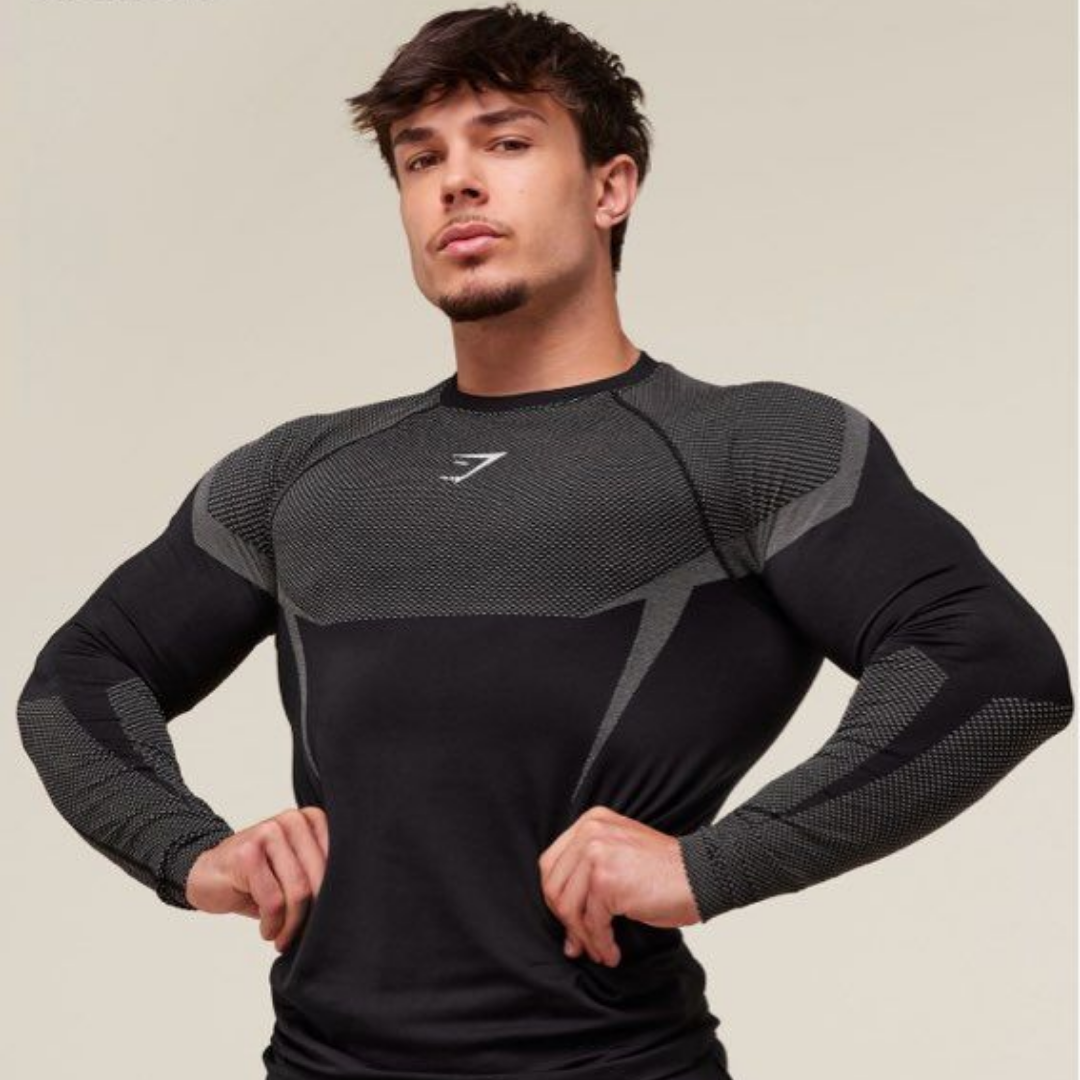 GS - Onyx 5.0 Seamless Long Sleeve T-Shirt - Black/Light Grey
