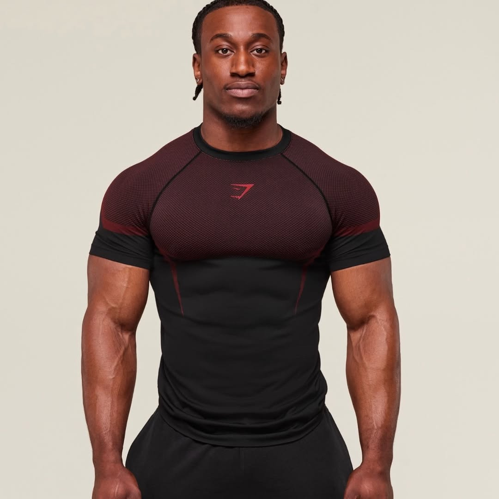 GS - Onyx 5.0 Seamless T-Shirt - Black/Carmine Red