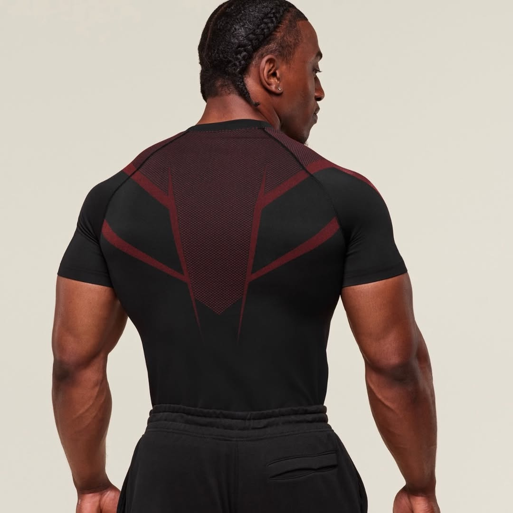 GS - Onyx 5.0 Seamless T-Shirt - Black/Carmine Red