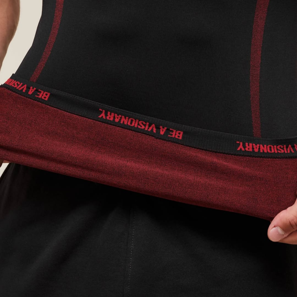GS - Onyx 5.0 Seamless T-Shirt - Black/Carmine Red