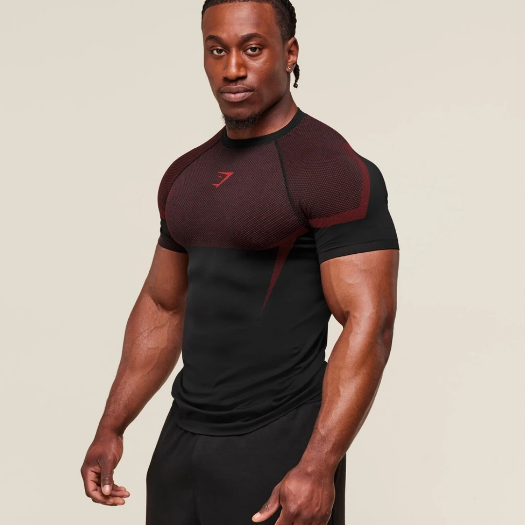 GS - Onyx 5.0 Seamless T-Shirt - Black/Carmine Red