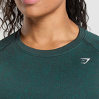 GS - Adapt Fleck Seamless Long Sleeve Crop Top - Darkest Teal/Functional Teal