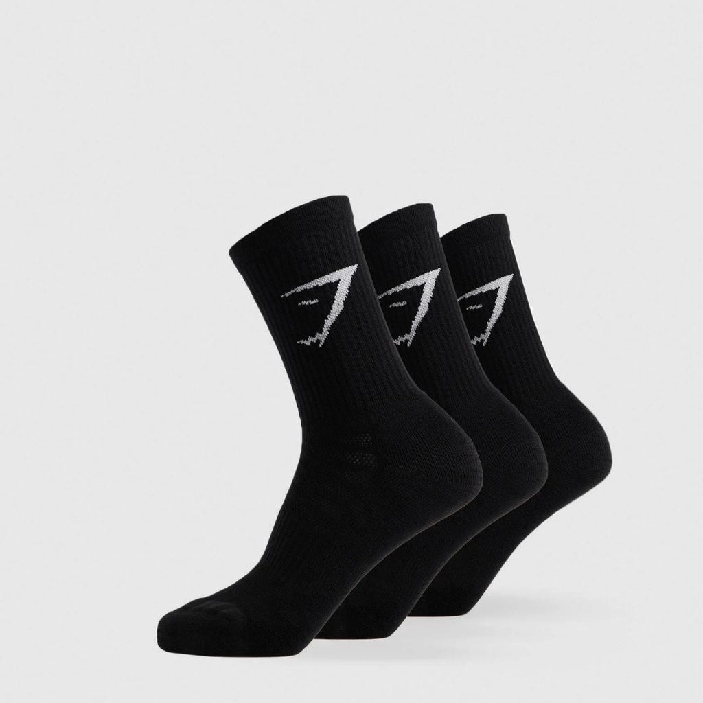 GS - Crew Socks 3pk - Black - Size S