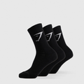 GS - Crew Socks 3pk - Black - Size S