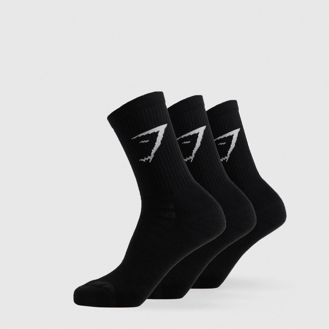 GS - Crew Socks 3pk - Black - Size S