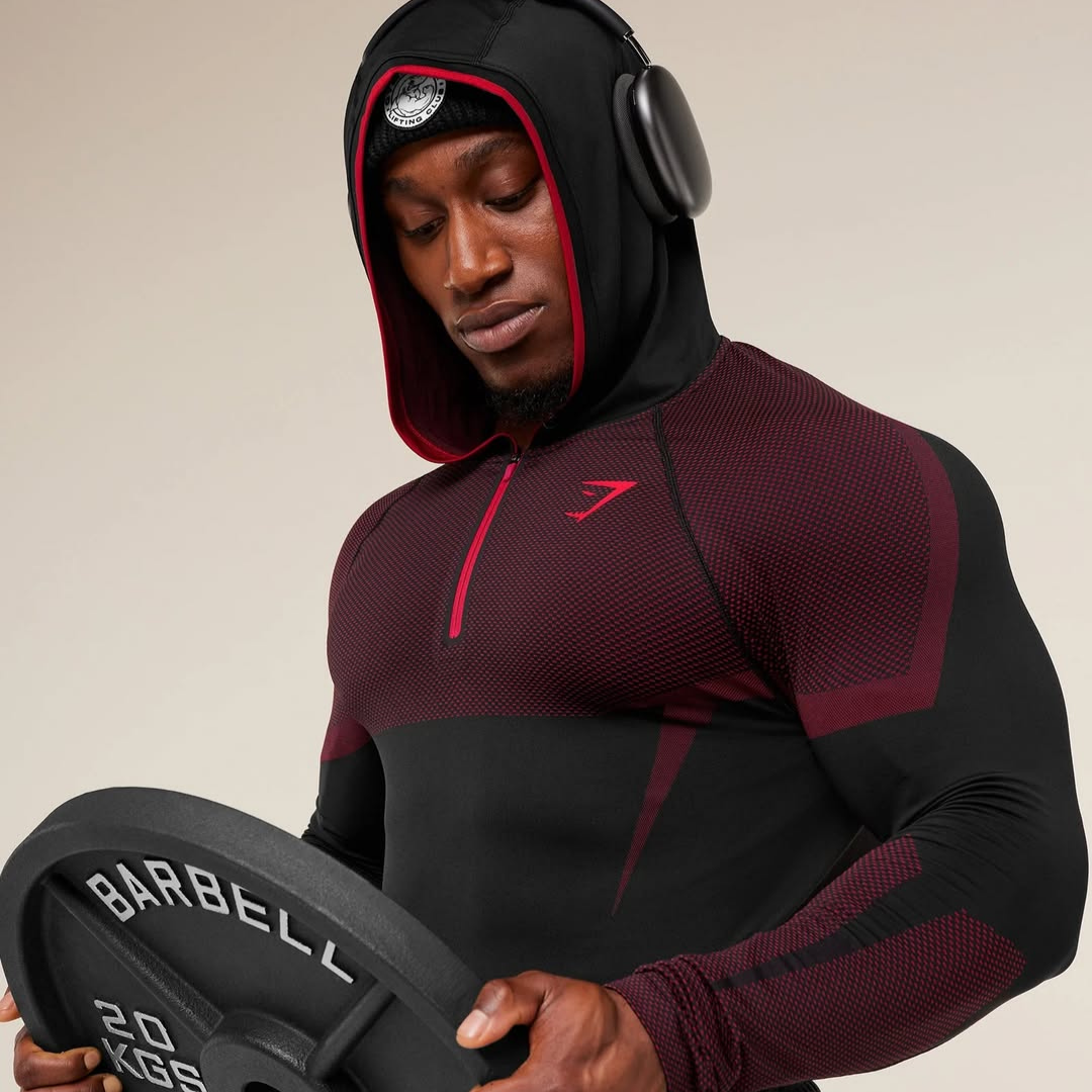 GS - Onyx 5.0 Seamless Hoodie - Black/Carmine Red