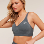GS - Vital V Neck Sports Bra - Strong Grey Marl