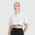 Oner Active - Classic Oner Graphic Crop Lightweight T-Shirt | Light Grey Marl