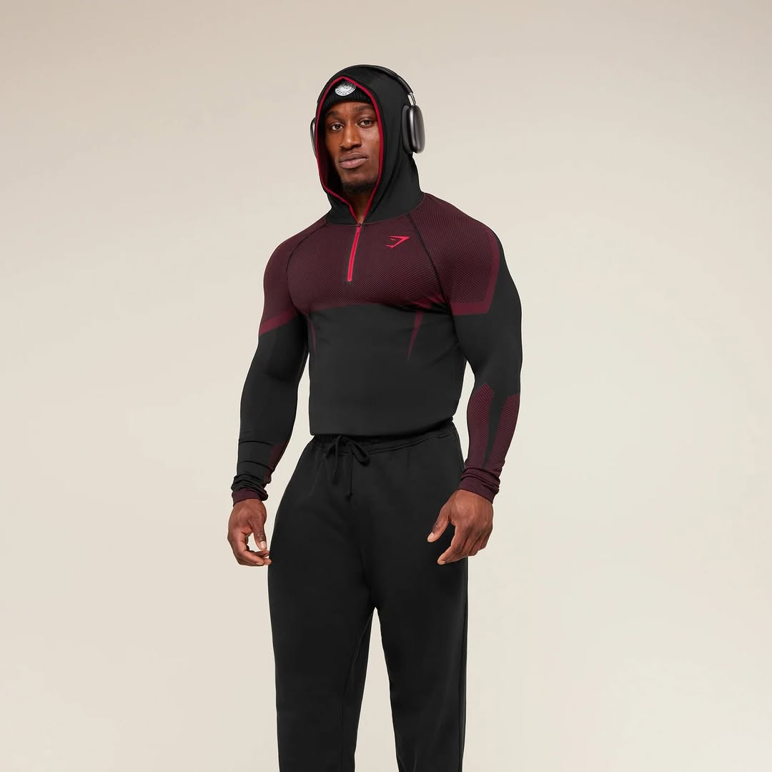 GS - Onyx 5.0 Seamless Hoodie - Black/Carmine Red