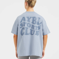 AYBL - Sports Club Wavy Oversized T Shirt - Dusty Blue