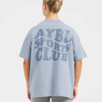 AYBL - Sports Club Wavy Oversized T Shirt - Dusty Blue