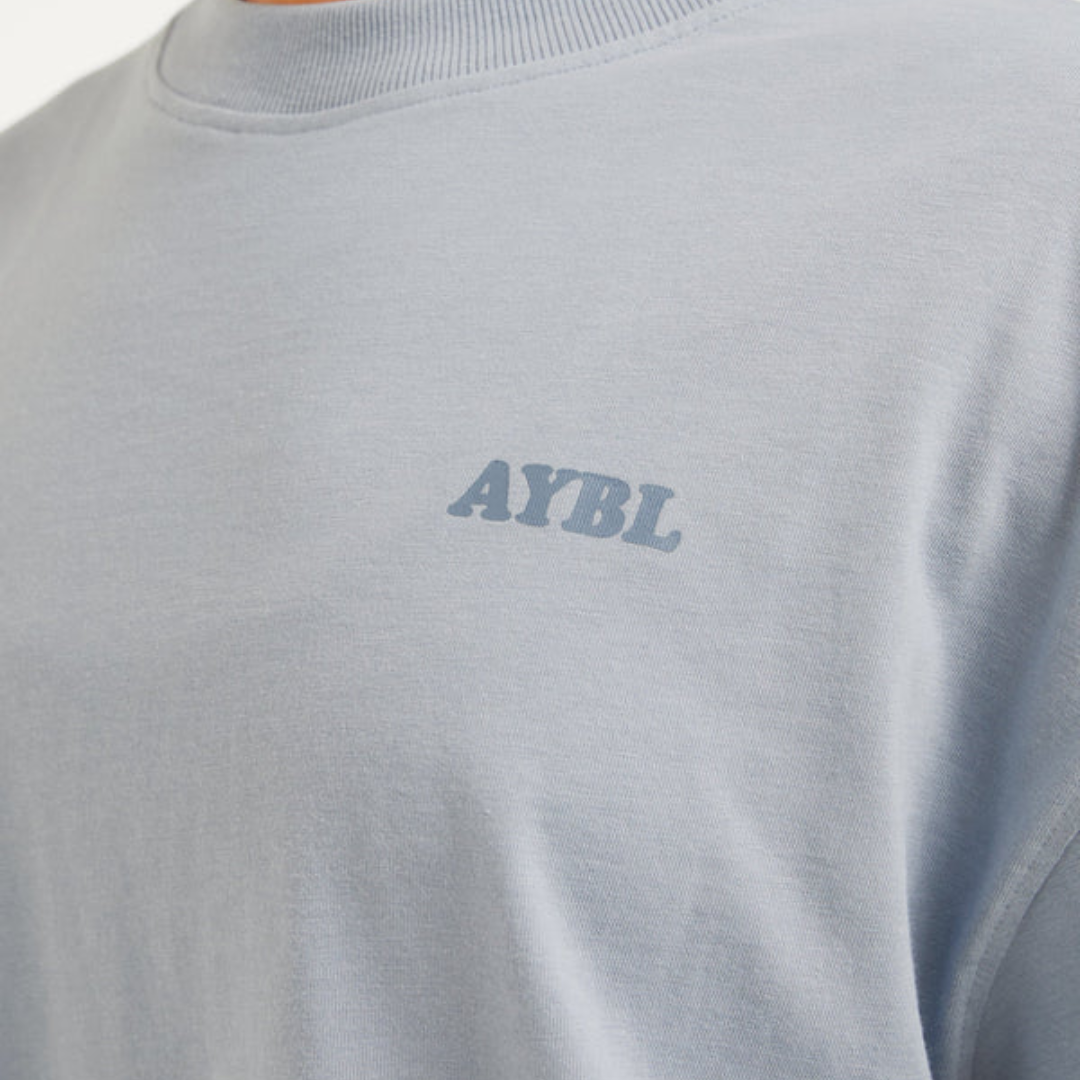 AYBL - Sports Club Wavy Oversized T Shirt - Dusty Blue