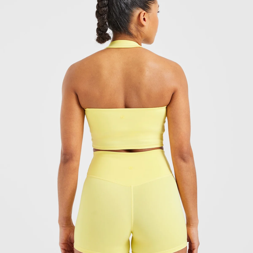 AYBL - Staple Halterneck Crop Top - Pastel Lemon