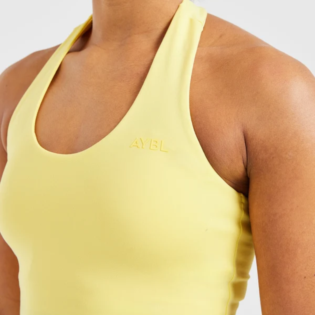 AYBL - Staple Halterneck Crop Top - Pastel Lemon