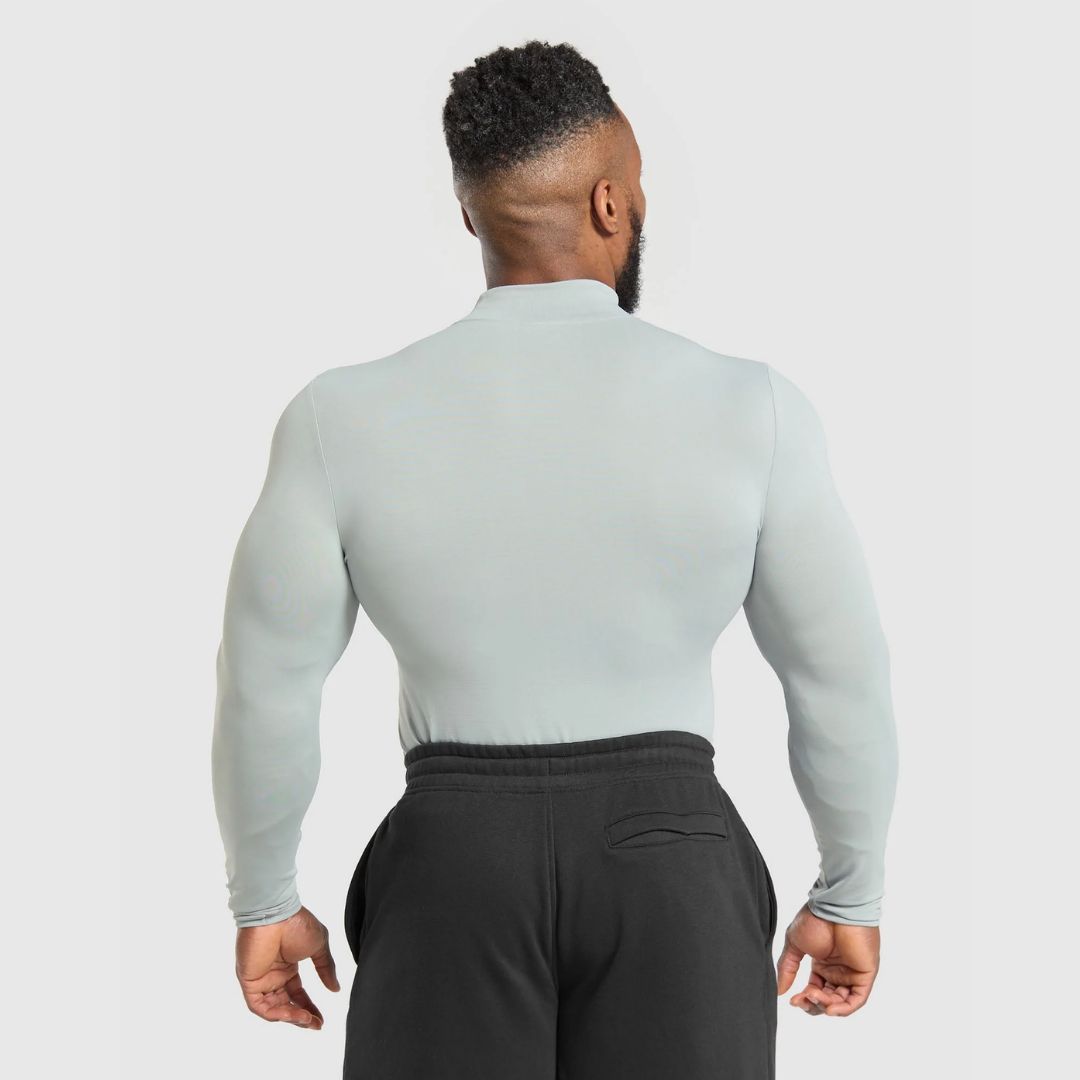 GS - Everyday Seamless Mock Long Sleeve T-Shirt - Silver Grey